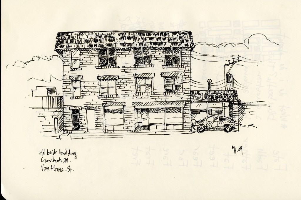 Tattoo Parlour and old brick building. Van Horne Street, Cranbrook, BC.